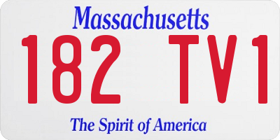 MA license plate 182TV1