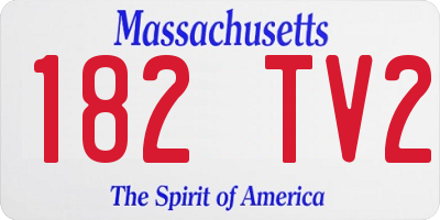MA license plate 182TV2