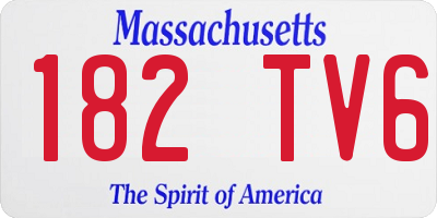 MA license plate 182TV6