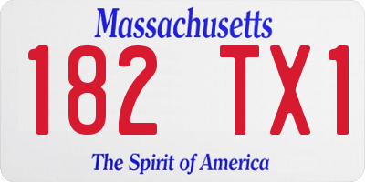 MA license plate 182TX1