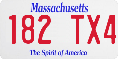 MA license plate 182TX4