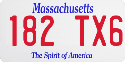 MA license plate 182TX6