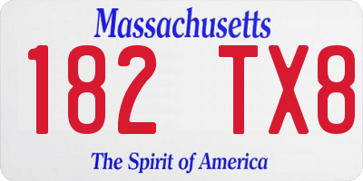 MA license plate 182TX8