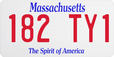 MA license plate 182TY1