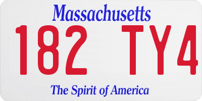 MA license plate 182TY4
