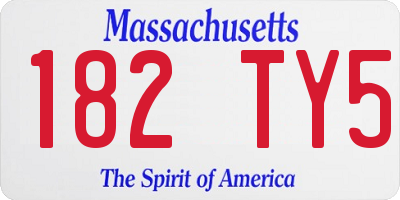 MA license plate 182TY5