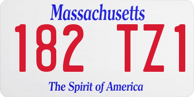 MA license plate 182TZ1