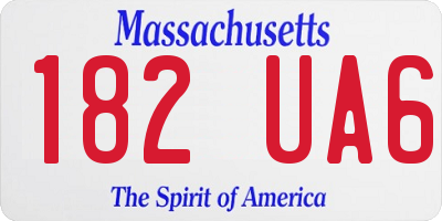 MA license plate 182UA6