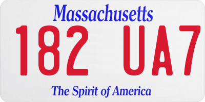 MA license plate 182UA7