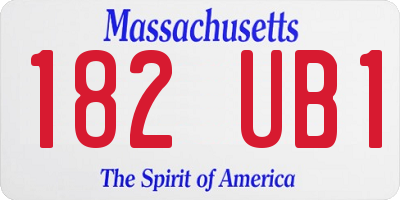 MA license plate 182UB1