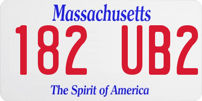 MA license plate 182UB2