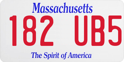 MA license plate 182UB5