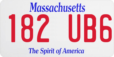 MA license plate 182UB6