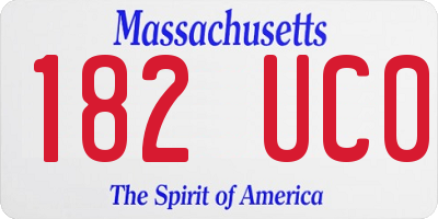 MA license plate 182UC0