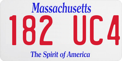 MA license plate 182UC4