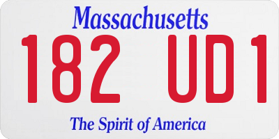 MA license plate 182UD1