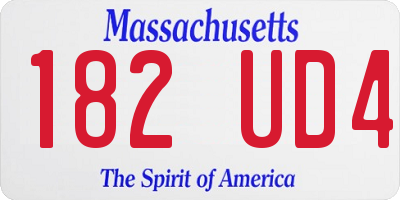 MA license plate 182UD4