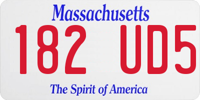 MA license plate 182UD5