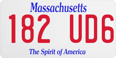 MA license plate 182UD6