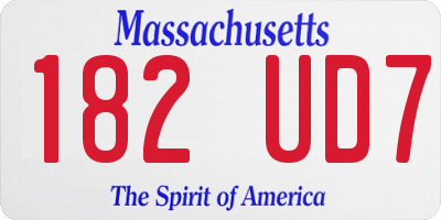 MA license plate 182UD7