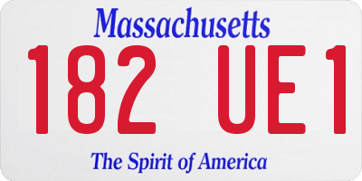 MA license plate 182UE1