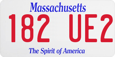 MA license plate 182UE2