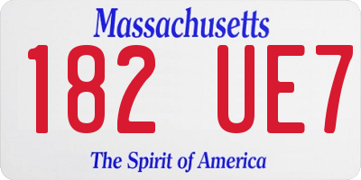 MA license plate 182UE7