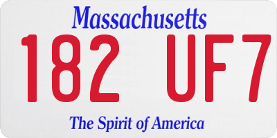 MA license plate 182UF7