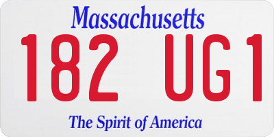 MA license plate 182UG1