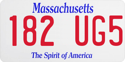 MA license plate 182UG5