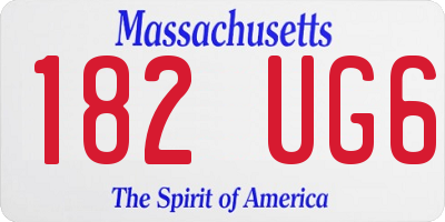 MA license plate 182UG6