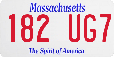 MA license plate 182UG7