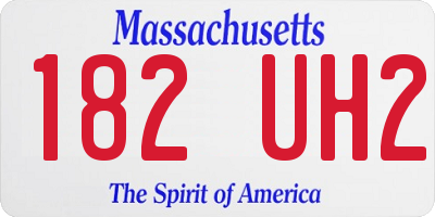 MA license plate 182UH2