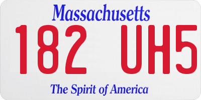 MA license plate 182UH5