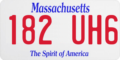 MA license plate 182UH6
