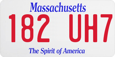 MA license plate 182UH7
