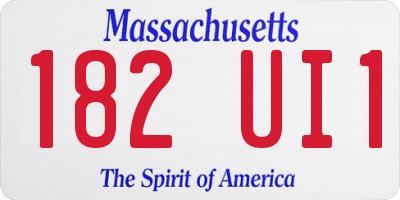 MA license plate 182UI1
