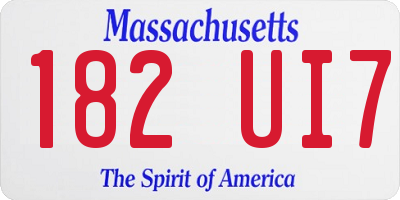 MA license plate 182UI7