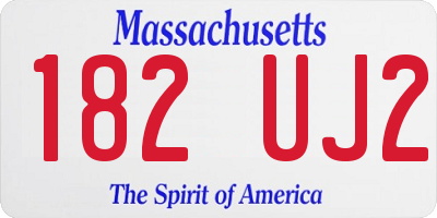 MA license plate 182UJ2