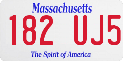 MA license plate 182UJ5
