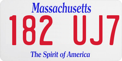 MA license plate 182UJ7