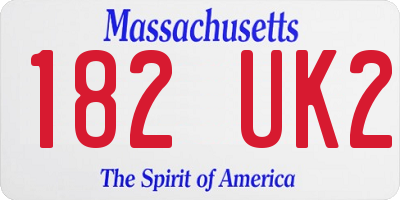 MA license plate 182UK2