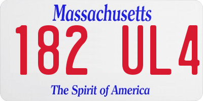 MA license plate 182UL4