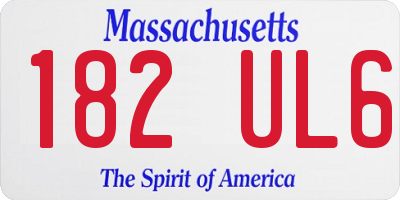 MA license plate 182UL6