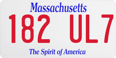 MA license plate 182UL7