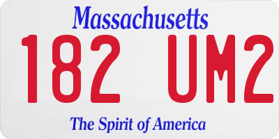 MA license plate 182UM2