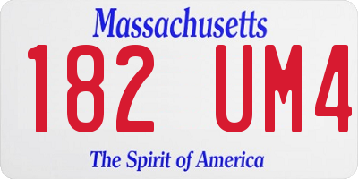 MA license plate 182UM4