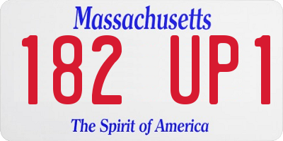 MA license plate 182UP1