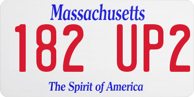 MA license plate 182UP2