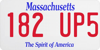 MA license plate 182UP5